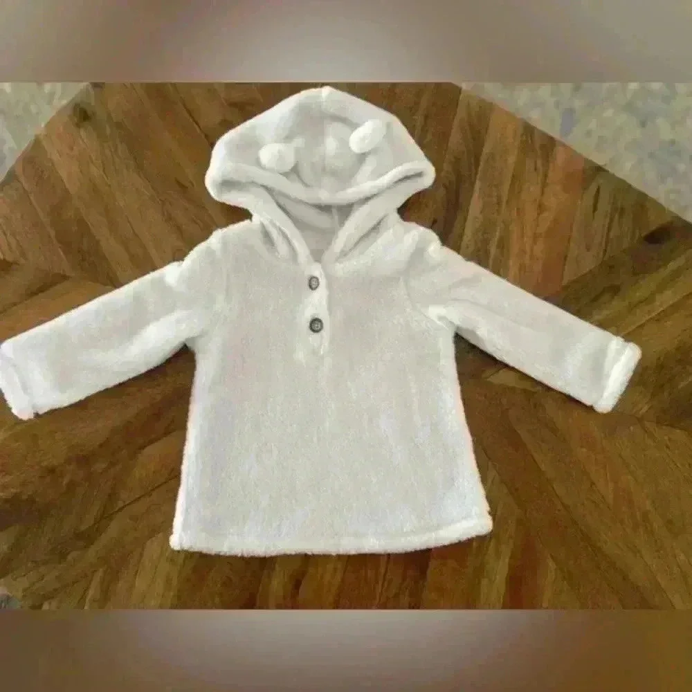 Carters 18 month white super soft bear hood sweatshirt